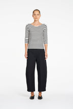 Relaxed Boat Neck in White/Black