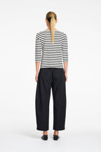 Relaxed Boat Neck in White/Black