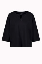 3/4 Sleeve Top w Crystal Detail in Black