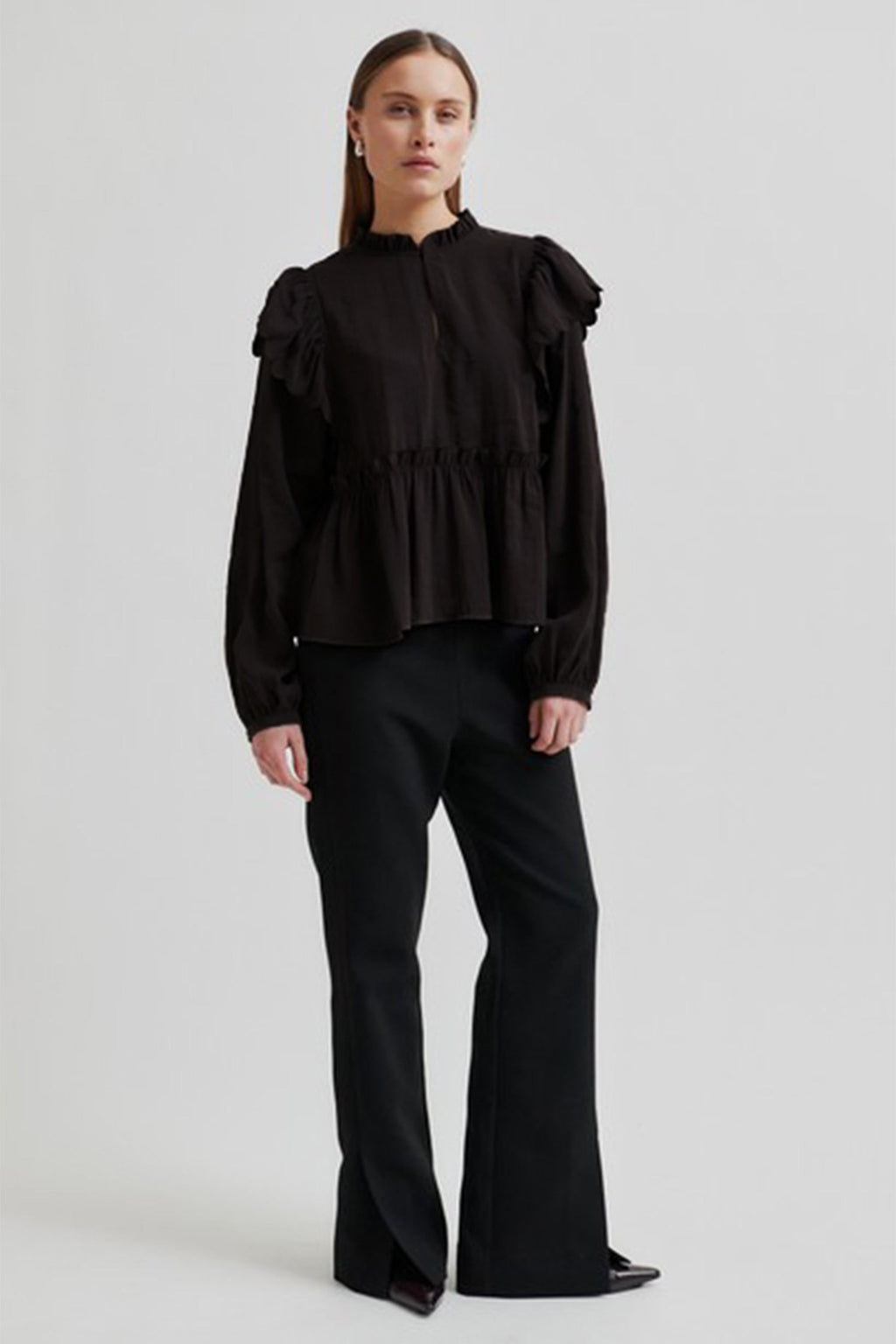 Terra Frill Blouse in Black