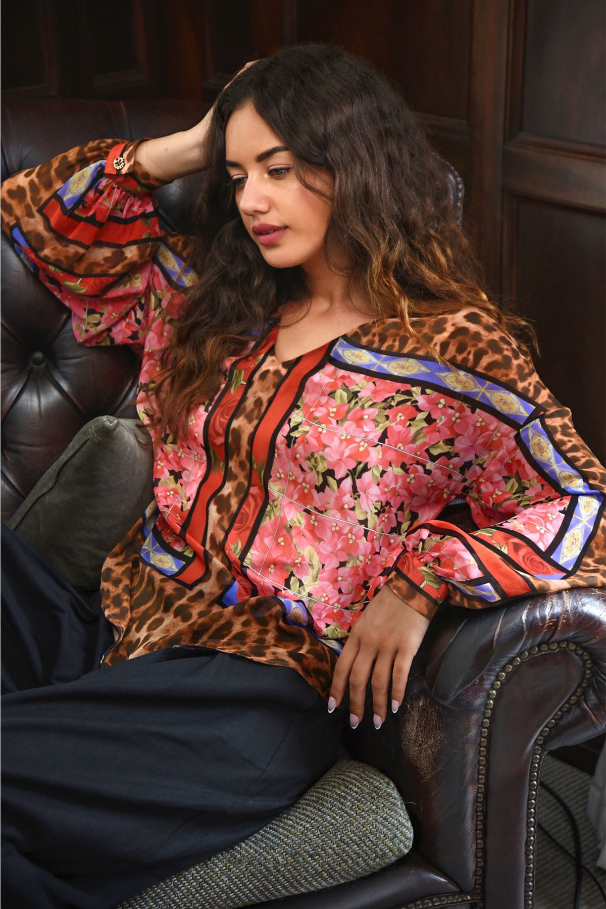 A Fresh Take Blouse in Leopard Rose