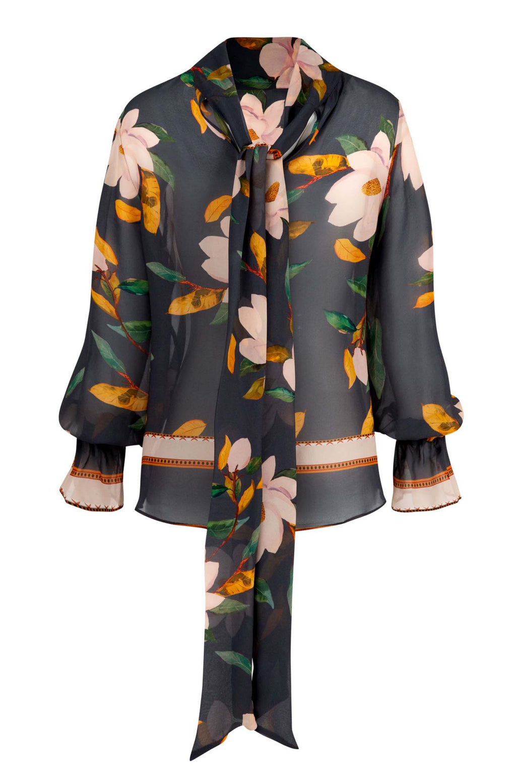 A Vintage Top in Charcoal Floral
