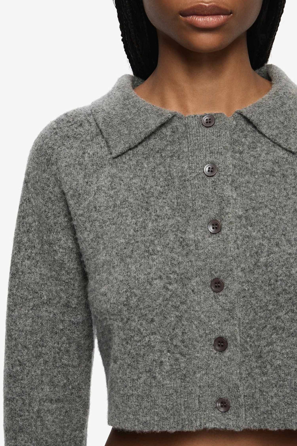 Ada Cropped Cardi in Charcoal