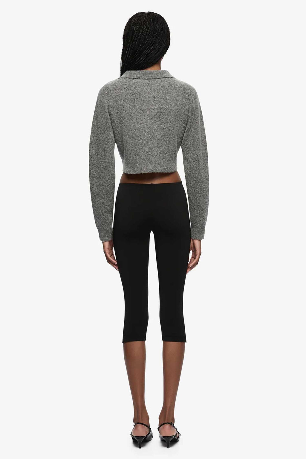 Ada Cropped Cardi in Charcoal