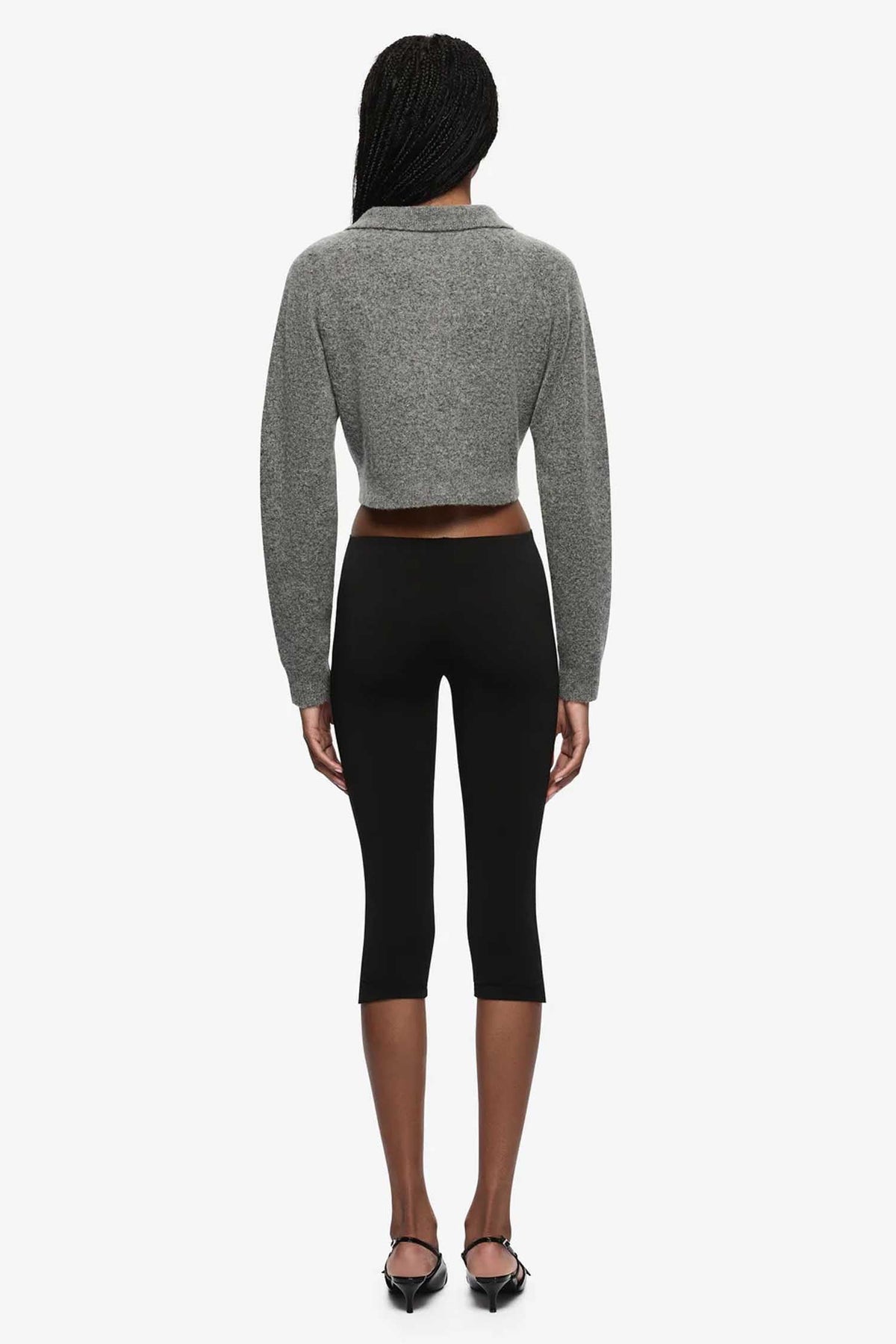 Ada Cropped Cardi in Charcoal