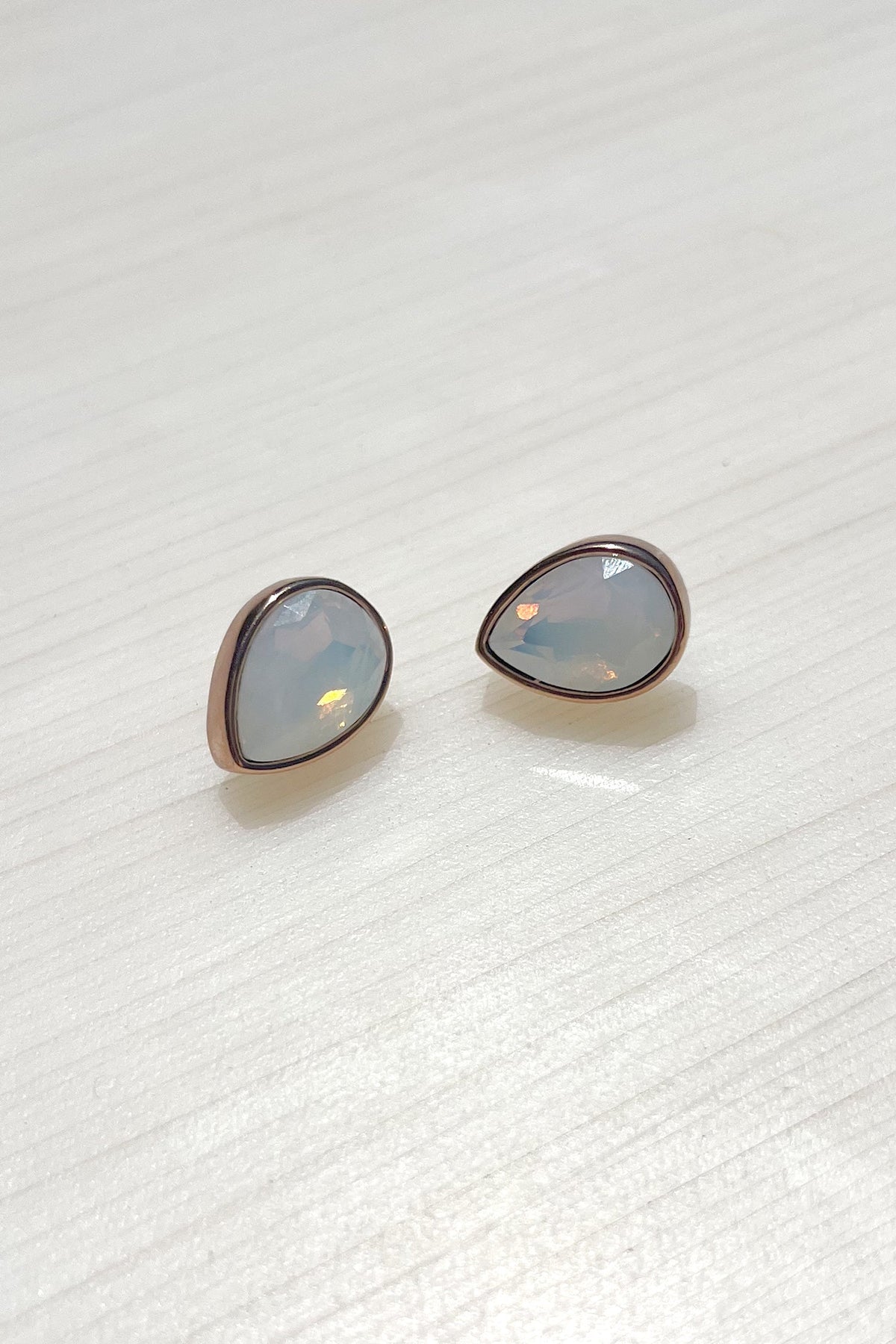 Adelaide Stud Earring in Misty White Rose Gold