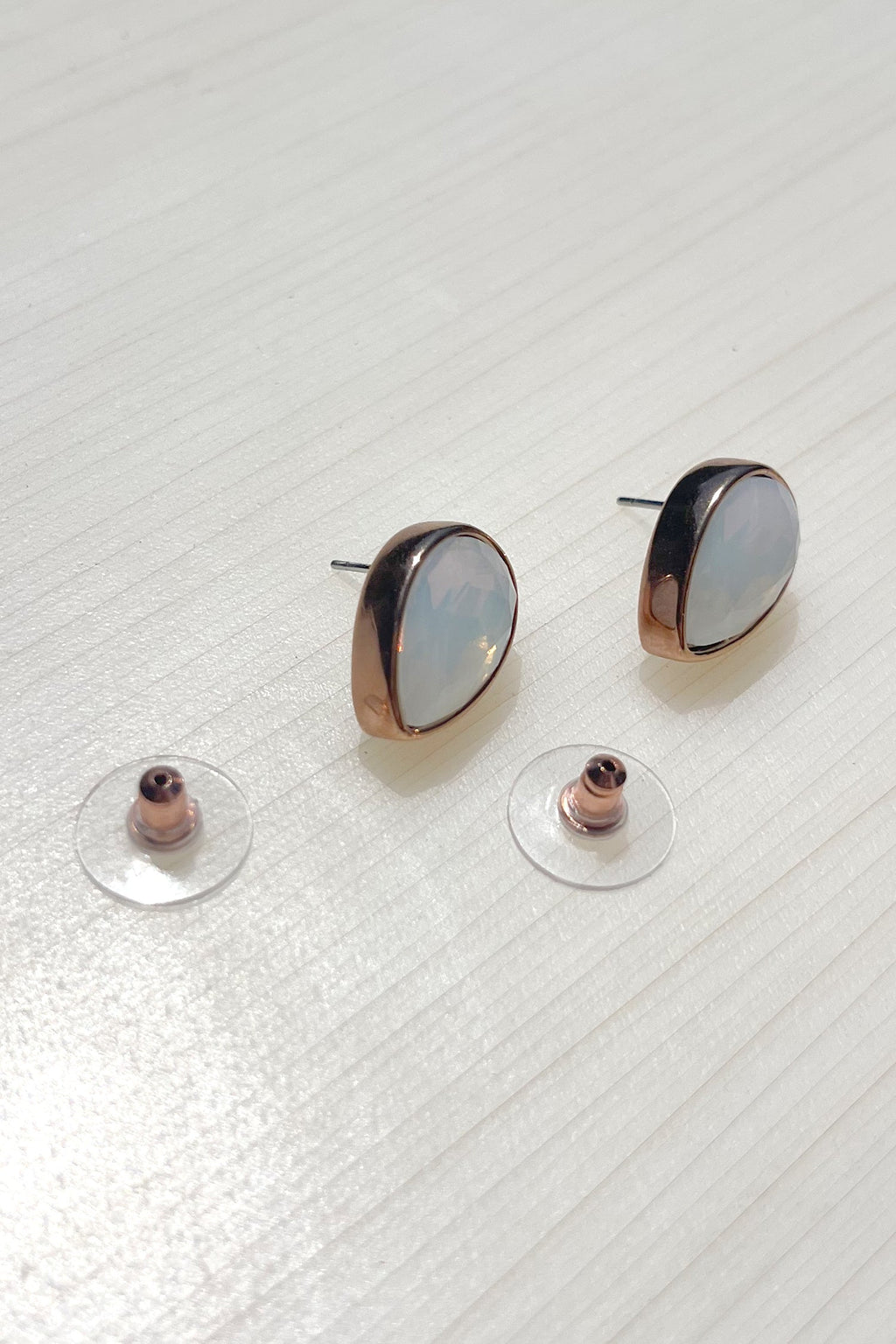Adelaide Stud Earring in Misty White Rose Gold