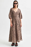 Agatha Fitted Maxi Dress in Fossil | FINAL SALE
