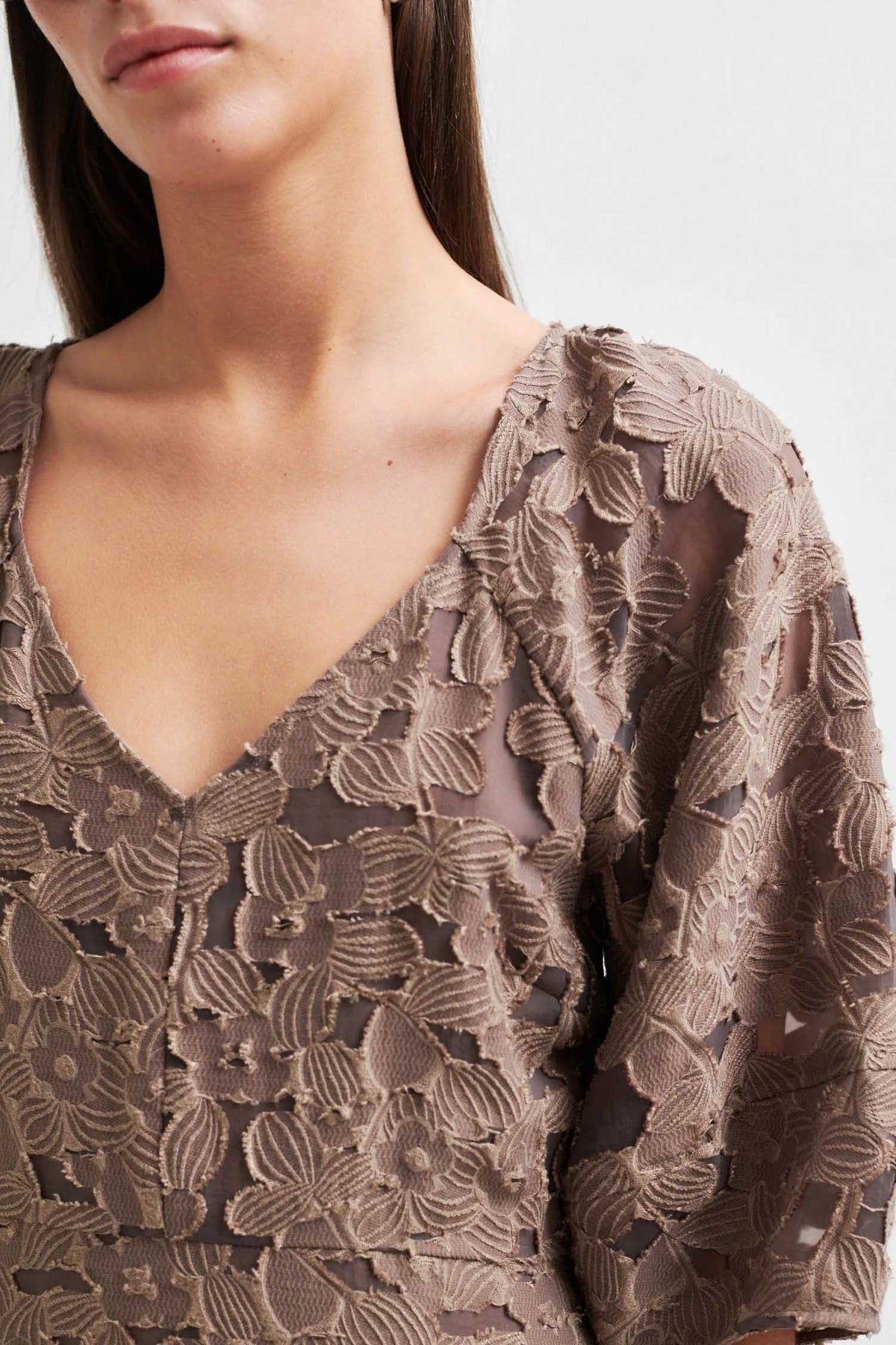 Agatha Fitted Maxi Dress in Fossil | FINAL SALE