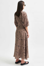 Agatha Fitted Maxi Dress in Fossil | FINAL SALE