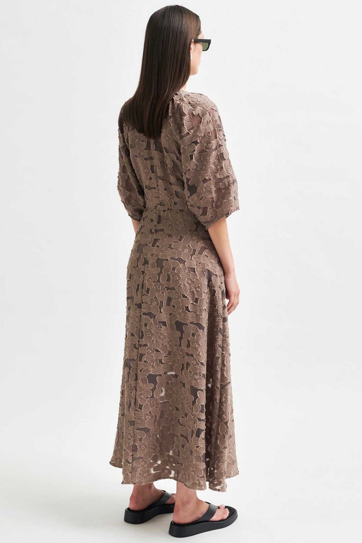 Agatha Fitted Maxi Dress in Fossil | FINAL SALE