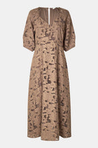 Agatha Fitted Maxi Dress in Fossil | FINAL SALE