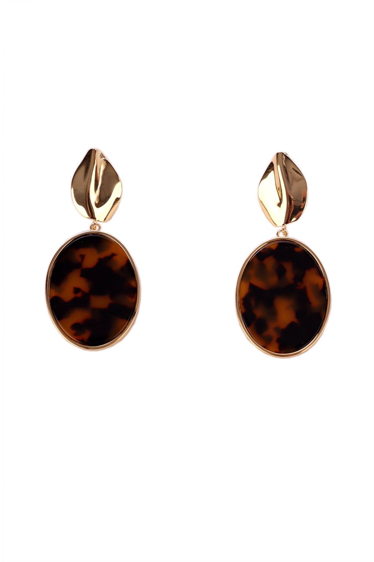 Akira Tortoise Shell Earrings in Gold