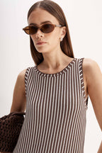 Alessandra Maxi Dress in Chocolate Stripe | FINAL SALE