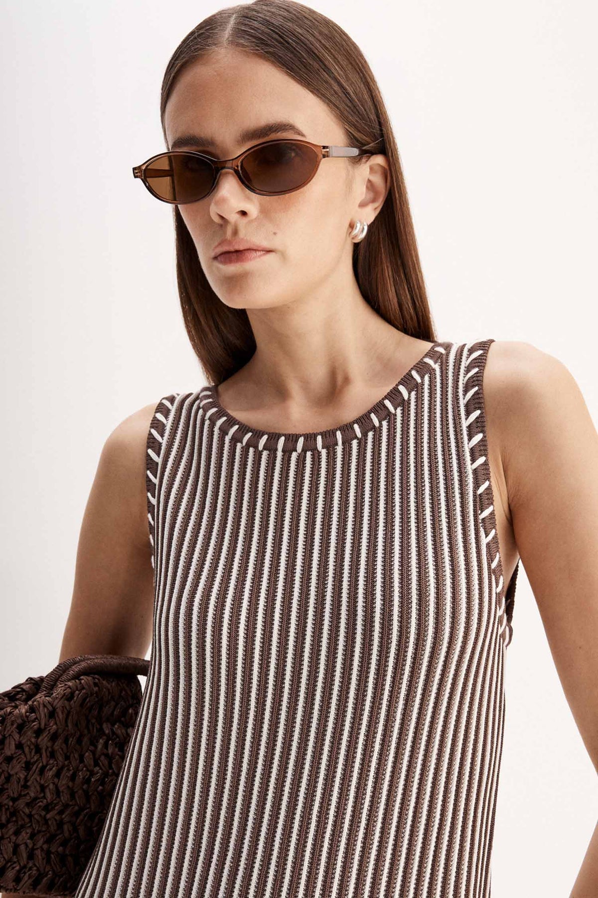 Alessandra Maxi Dress in Chocolate Stripe | FINAL SALE