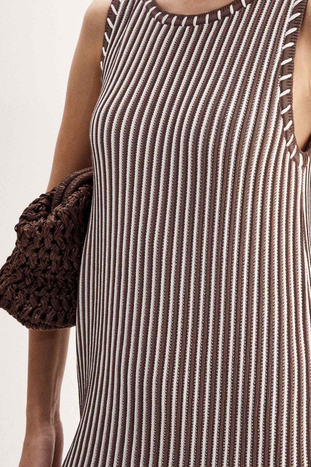 Alessandra Maxi Dress in Chocolate Stripe | FINAL SALE