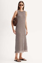 Alessandra Maxi Dress in Chocolate Stripe | FINAL SALE