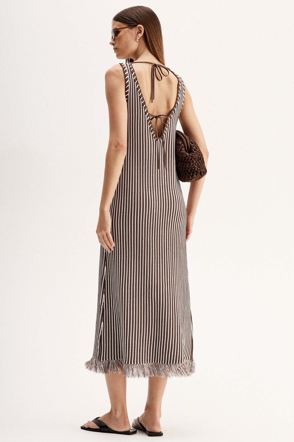 Alessandra Maxi Dress in Chocolate Stripe | FINAL SALE