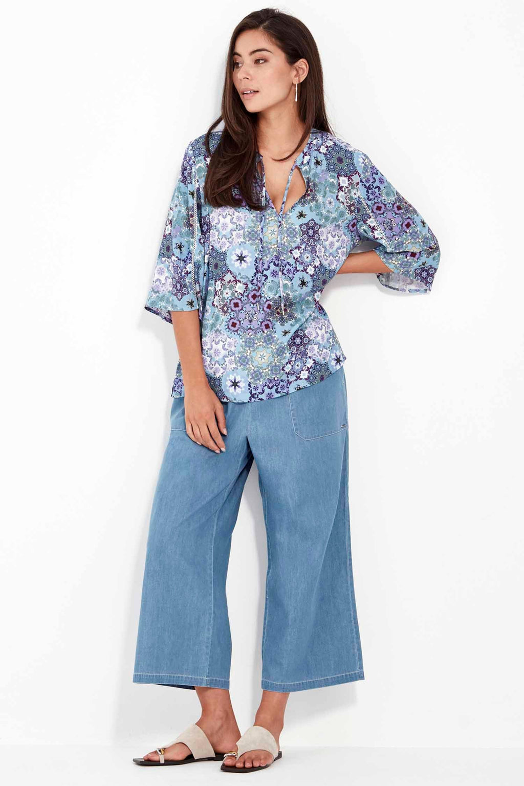 Alex 3/4 Pant in Denim