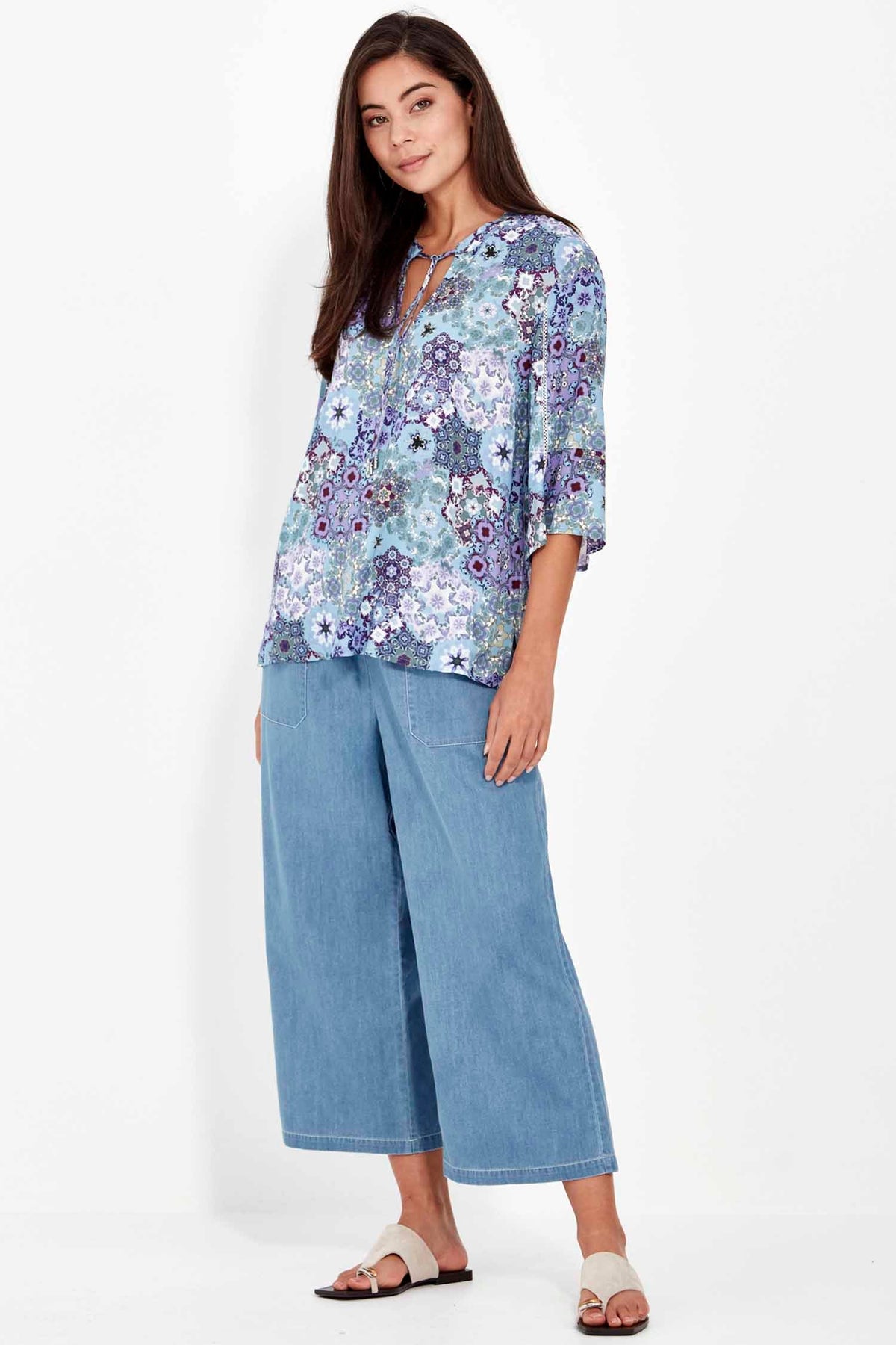 Alex 3/4 Pant in Denim