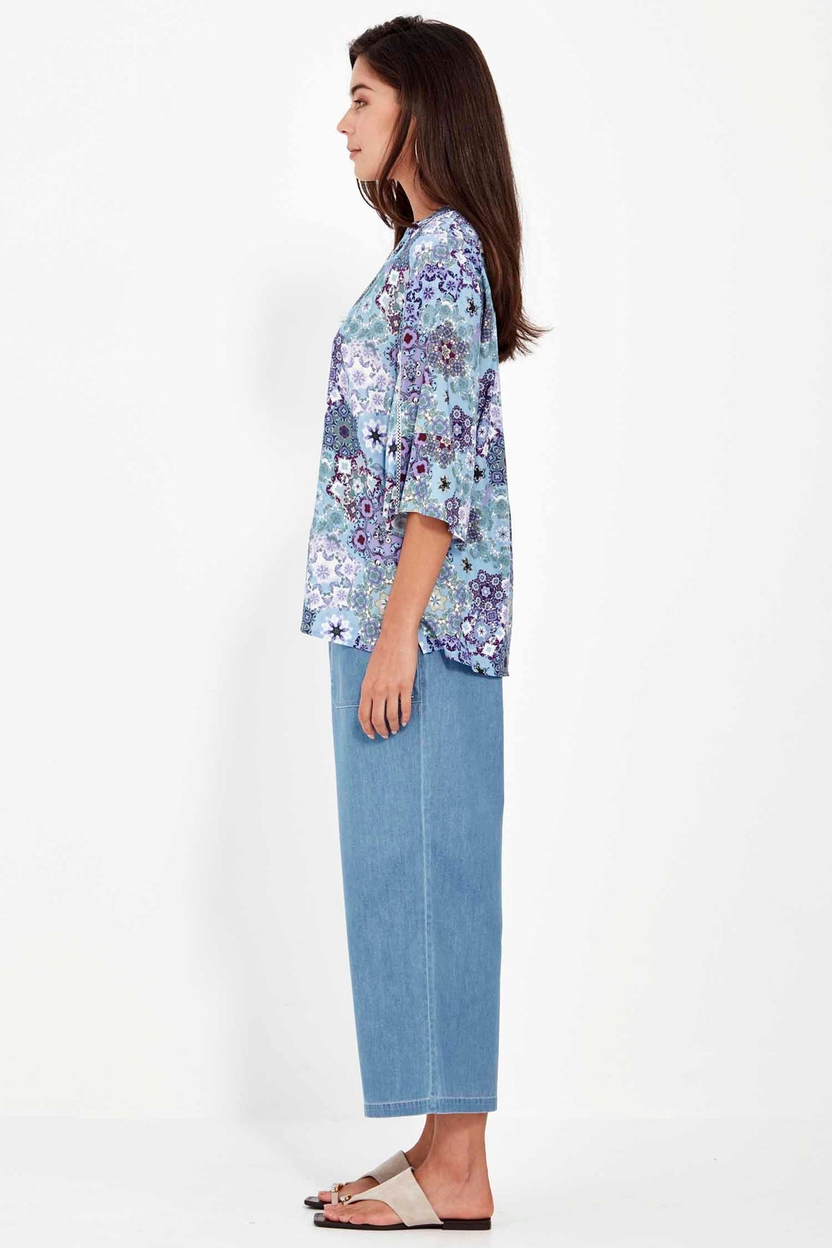 Alex 3/4 Pant in Denim
