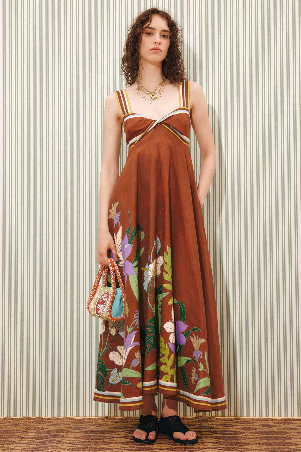 Alfie Twist Sundress in Chocolate