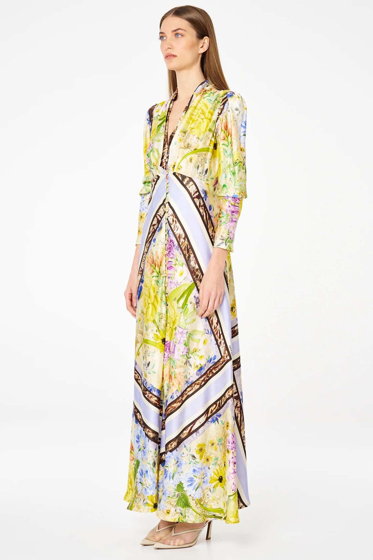 Alicia Long Sleeve Dress in Lilac Citrus Floral