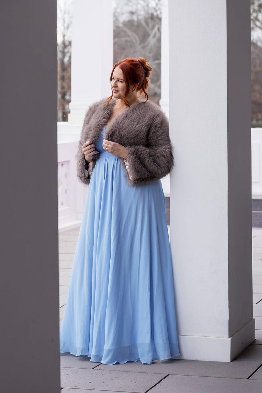Esther-Alida Gown in Sky | Georgette