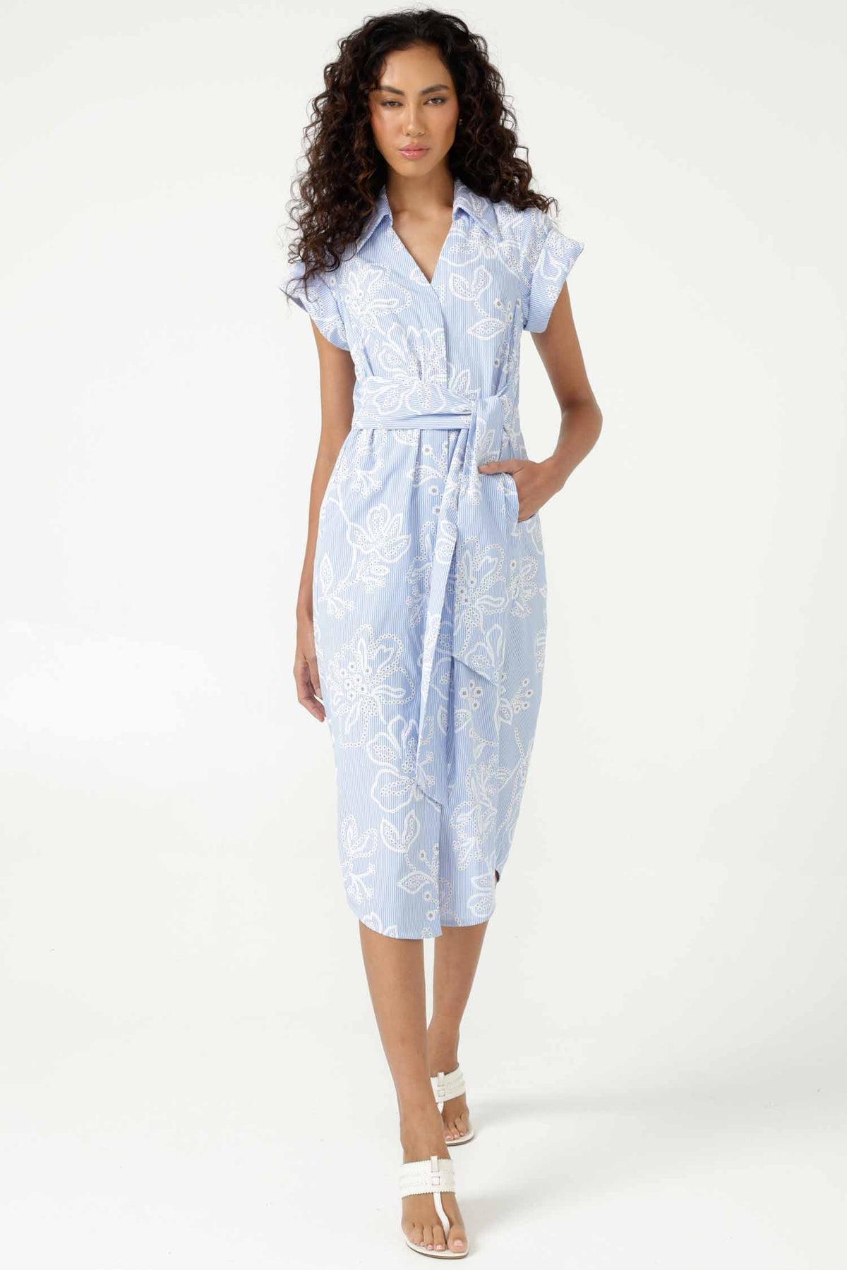 Aliki Shirtmaker in Blue Stripe Floral