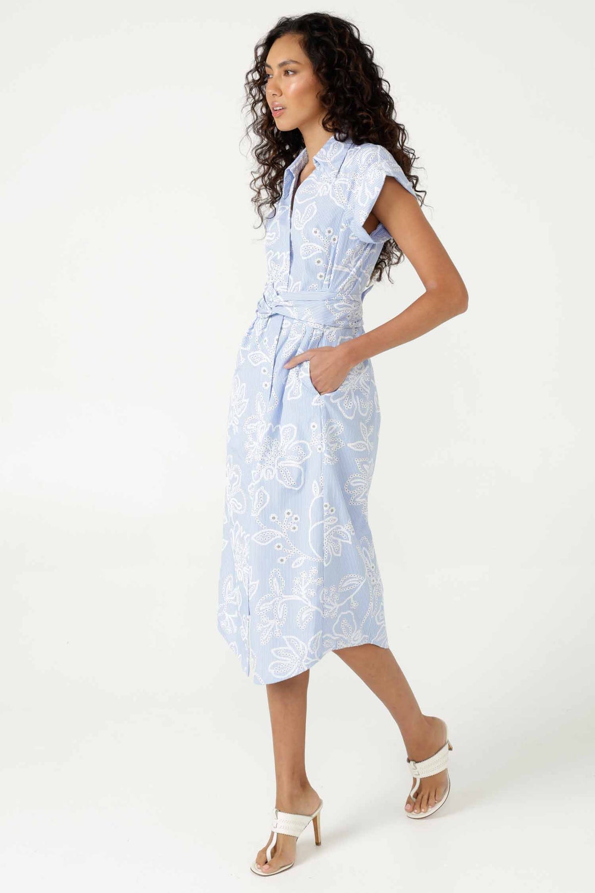 Aliki Shirtmaker in Blue Stripe Floral