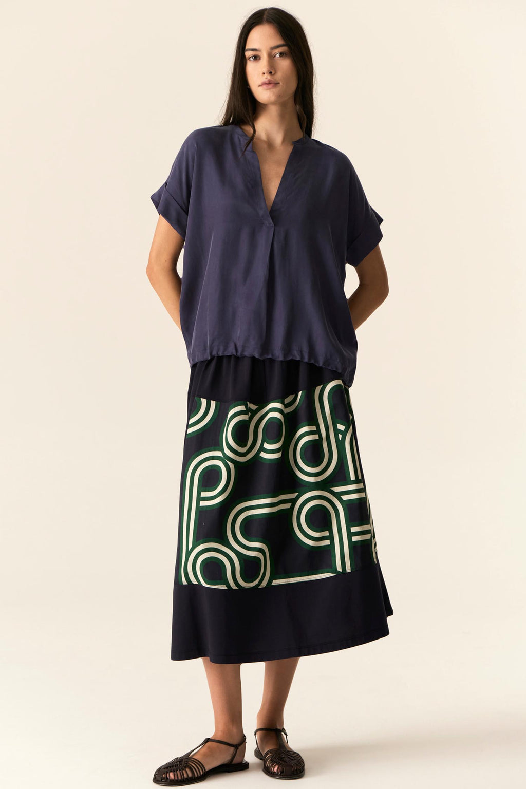 Alter Patch Skirt in Ink | FINAL SALE