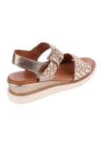 Amine Leather Wedge in Gold