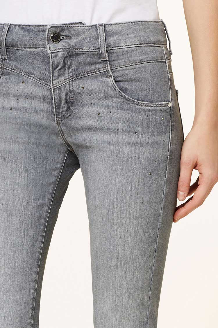 Ana S 7/8 Jeans w Rhinstones in Used Grey