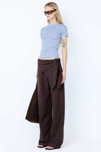Andre Overlay Pant in Choc Pinstripe