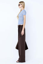 Andre Overlay Pant in Choc Pinstripe