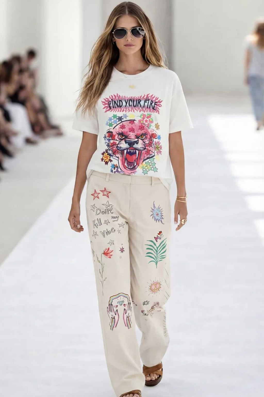Angelina Oversized T-Shirt in Tiger