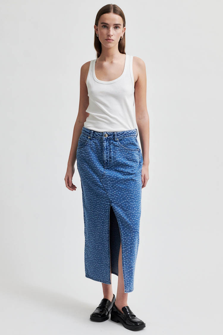 Angola Split Front Denim Skirt | FINAL SALE