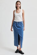 Angola Split Front Denim Skirt | FINAL SALE