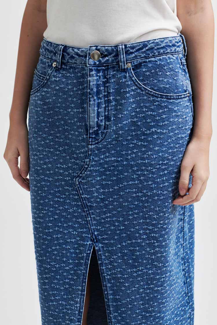 Angola Split Front Denim Skirt | FINAL SALE