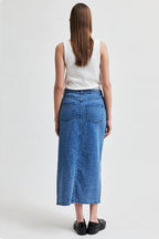 Angola Split Front Denim Skirt | FINAL SALE