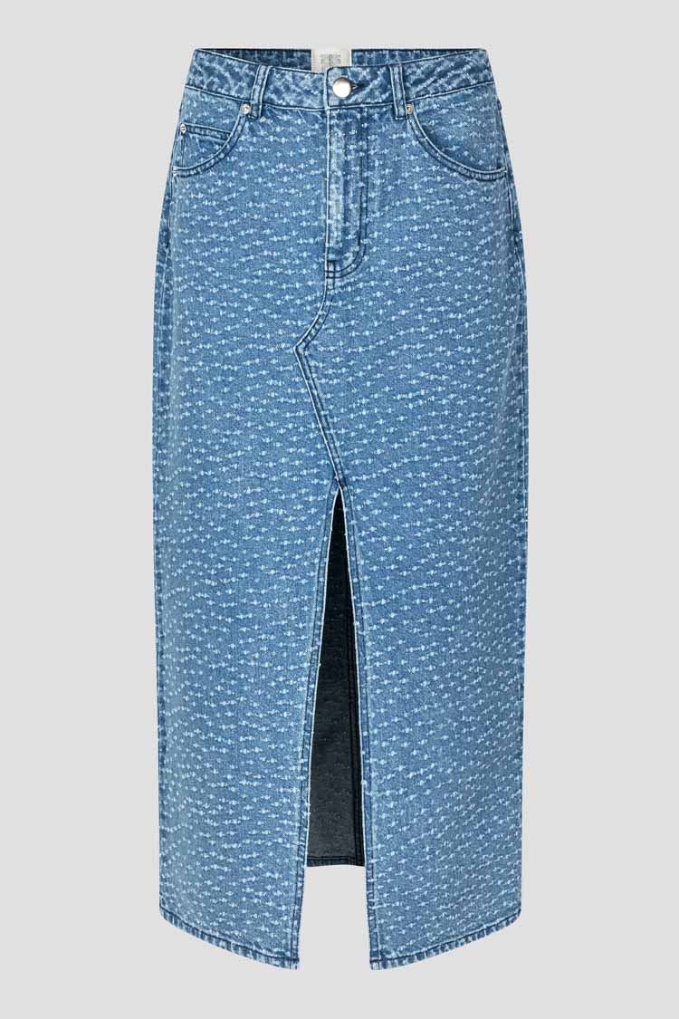 Angola Split Front Denim Skirt | FINAL SALE