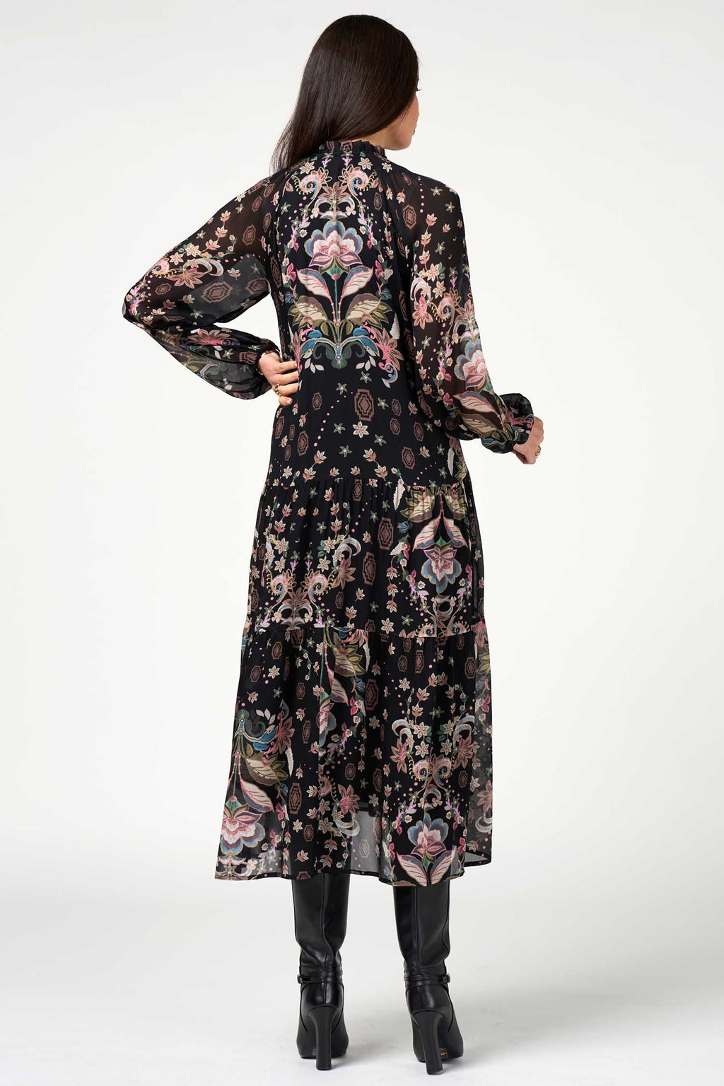 Antoinette Midi Dress in Black