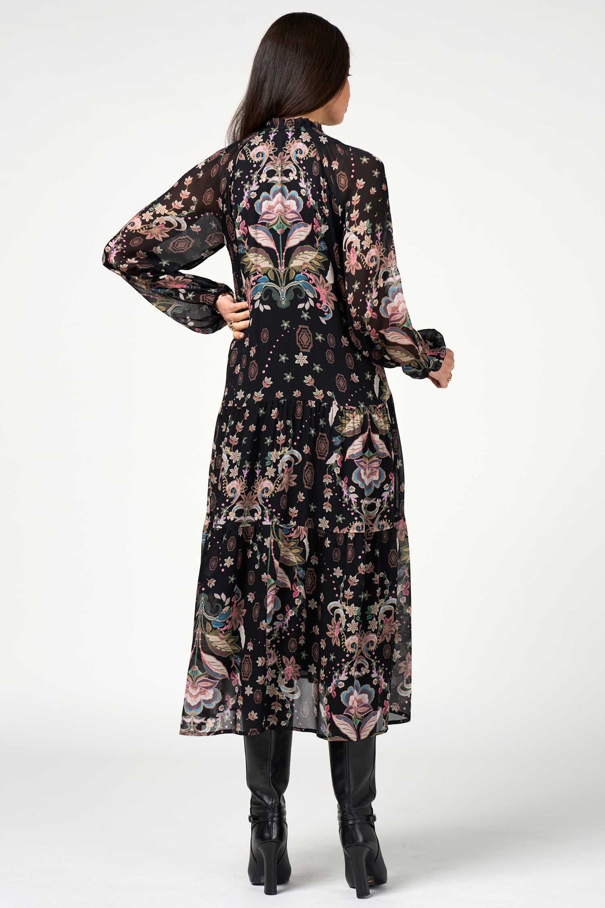 Antoinette Midi Dress in Black