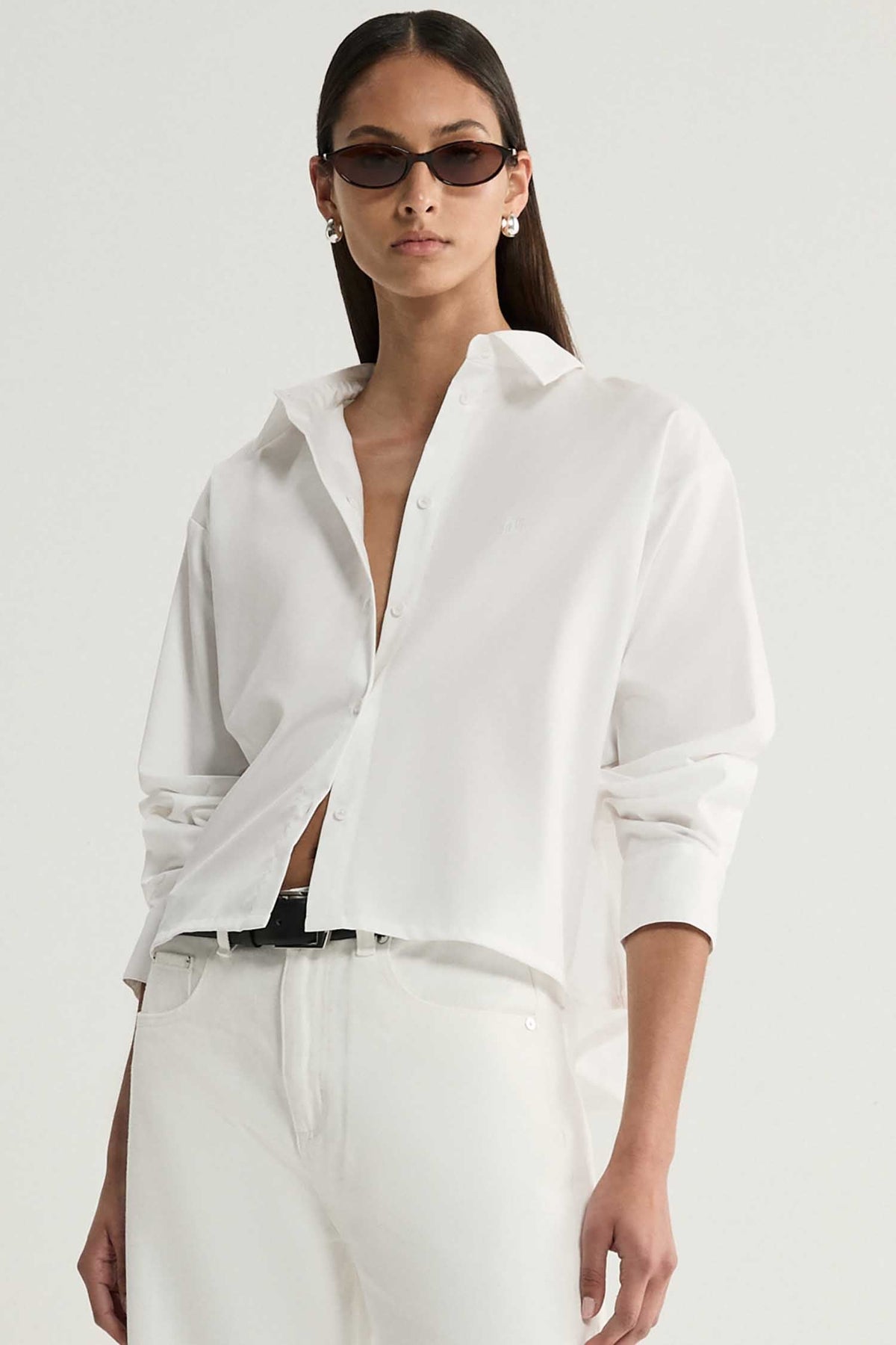 Arlo Crop Shirt in White