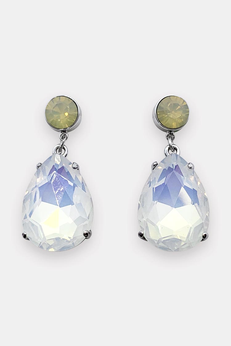 Ashley Crystal Earring in Dusty White