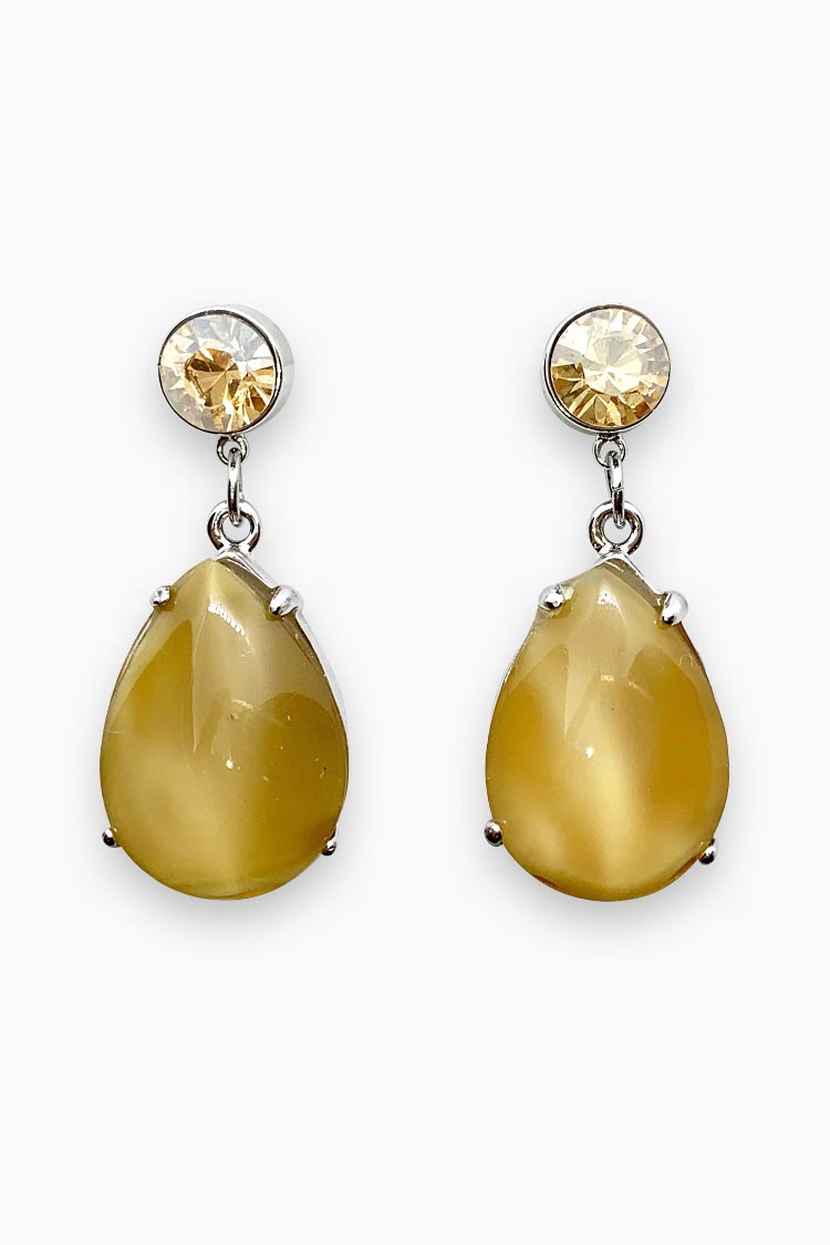 Ashley Gemstone Earring in Silver Sand