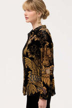 Audrey Shirt with Shirt Tail Hem in Lyla Burnout