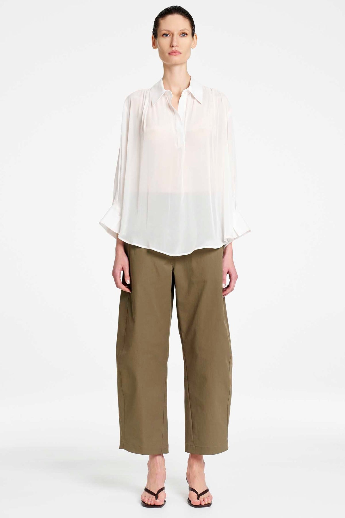 Barrel Leg Pant in Olive