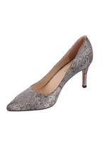 Barrios Leather Heels in Silver Print