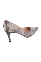 Barrios Leather Heels in Silver Print